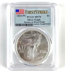 PCGS Graded 2024-W US $1 Silver Eagle Dollar MS70