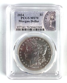 PCGS Graded 2024 US $1 Morgan Silver Dollar MS70