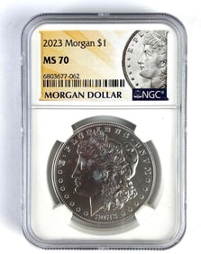 NGC Graded 2023 UD $1 Morgan Silver Dollar MS70