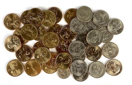 Group of US $1 Coins and More