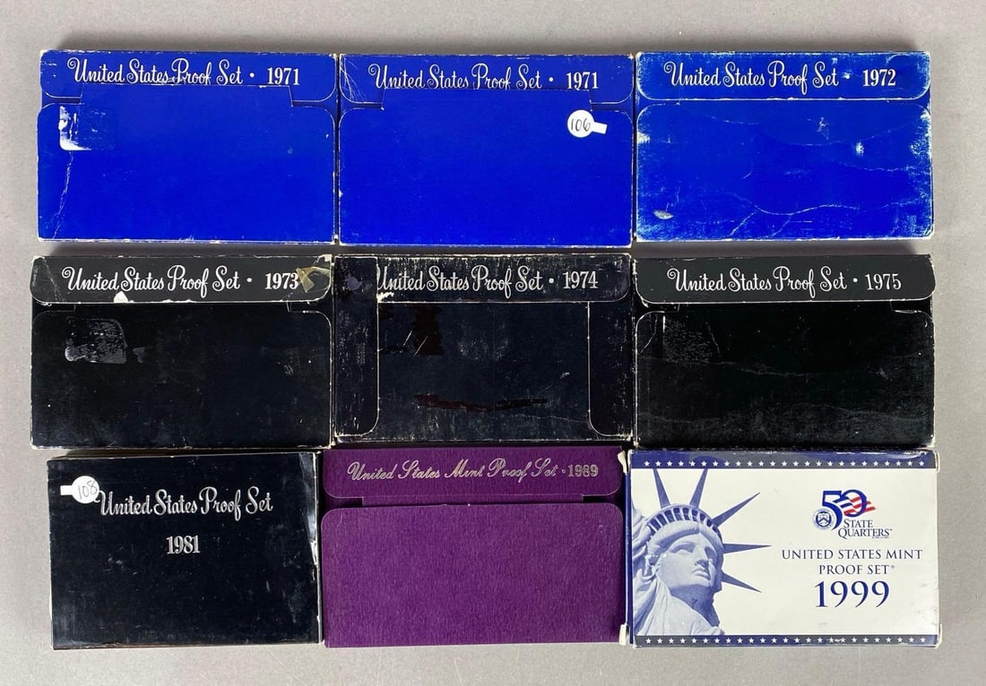 Group of 9 US Proof Coin Sets (1 of 2)