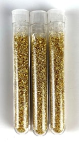 Group of 3 Vials of Gold Dust/Flakes
