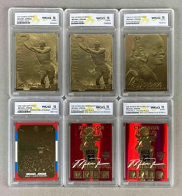 Group of 6 WCG Graded Michael Jordan 23K Gold-Plated Basketball Cards