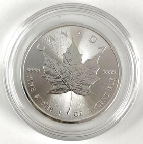 2020 Canada $5 Maple Leaf with Maple Leaf Privy 1 oz .999 Fine Silver Coin