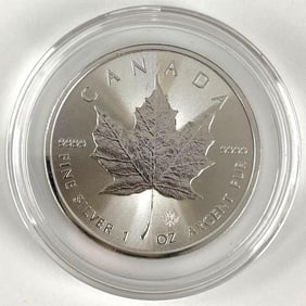 2020 Canada $5 Maple Leaf with Maple Leaf Privy 1 oz .999 Fine Silver Coin