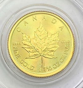 2021 Canada $5 Maple Leaf 1/10 oz .999 Fine Gold Coin
