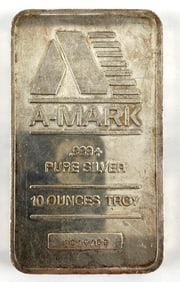 A-Mark 10 oz .999 Fine Silver Ingot/ Bar