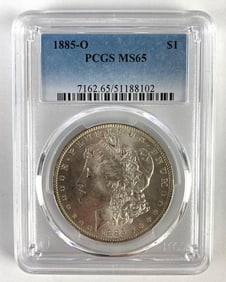 PCGS Graded 1885-O US $1 Morgan Silver Dollar MS65
