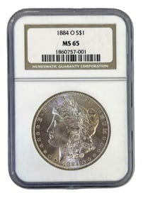 1884 O US Morgan Silver Dollar NGC MS65