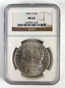 NGC Graded 1902-O US $1 Morgan Silver Dollar MS63