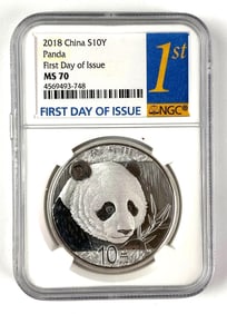 NGC Graded 2018 China 10 Yuan Panda MS70