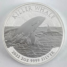 2022 Australia $2 Killer Whale 2 oz .999 Silver Coin