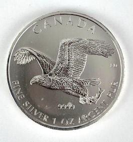 2015 Canada $5 Bald Eagle 1 oz .999 Fine Silver Coin