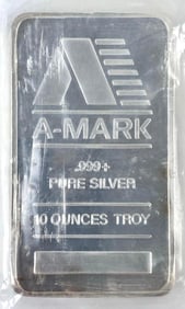 A-Mark 10 oz .999 Fine Silver Ingot/ Bar