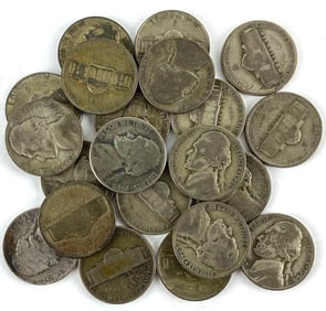 Group of 20 Silver War Nickels