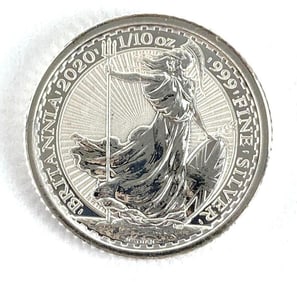 2020 Great Britain 20 Pence Britannia 1/10oz .999 Fine Silver Coin