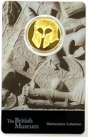 PAMP Suisse 1/4 oz .9999 Fine Gold Proof British Museum Warrior Helmet Masterpiece Collection
