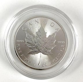 2020 Canada $5 Maple Leaf with Maple Leaf Privy 1 oz .999 Fine Silver Coin