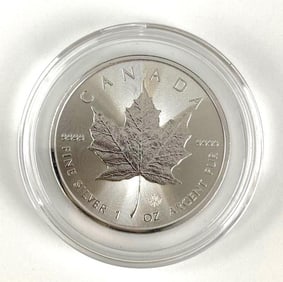2020 Canada $5 Maple Leaf with Maple Leaf Privy 1 oz .999 Fine Silver Coin