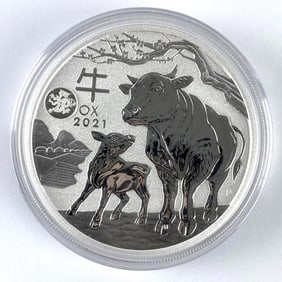 2021 Australia $1 Year of the Ox 1 oz .999 Fine Silver Coin
