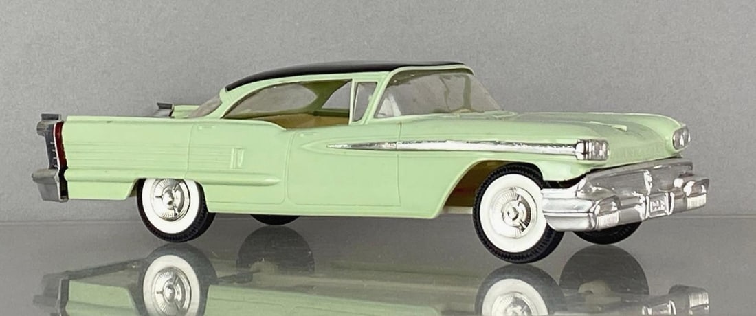 1958 Jo-Han Oldsmobile Light Green Dealership Promo Car: coaster, needs cleaning