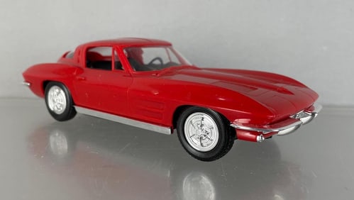 1963 Chevy Corvette Red Plastic Model Car