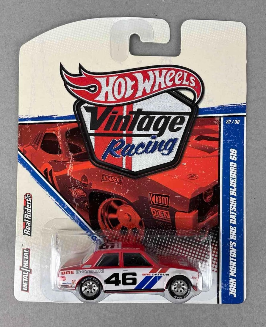 Hot Wheels Vintage Racing John Morton's BRE Datsun Bluebird 510: Mattel die-cast original packaging