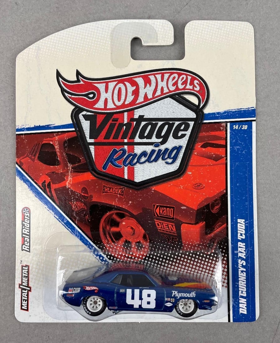Hot Wheels Vintage Racing Dan Gurney's AAR 'Cuda: Mattel die-cast original packaging