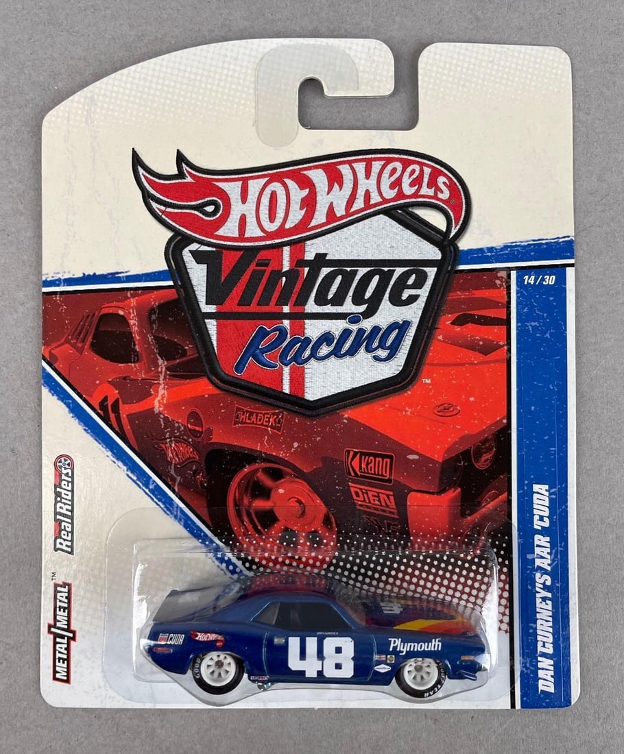 Hot Wheels Vintage Racing Dan Gurney's AAR Cuda: Mattel die-cast original packaging