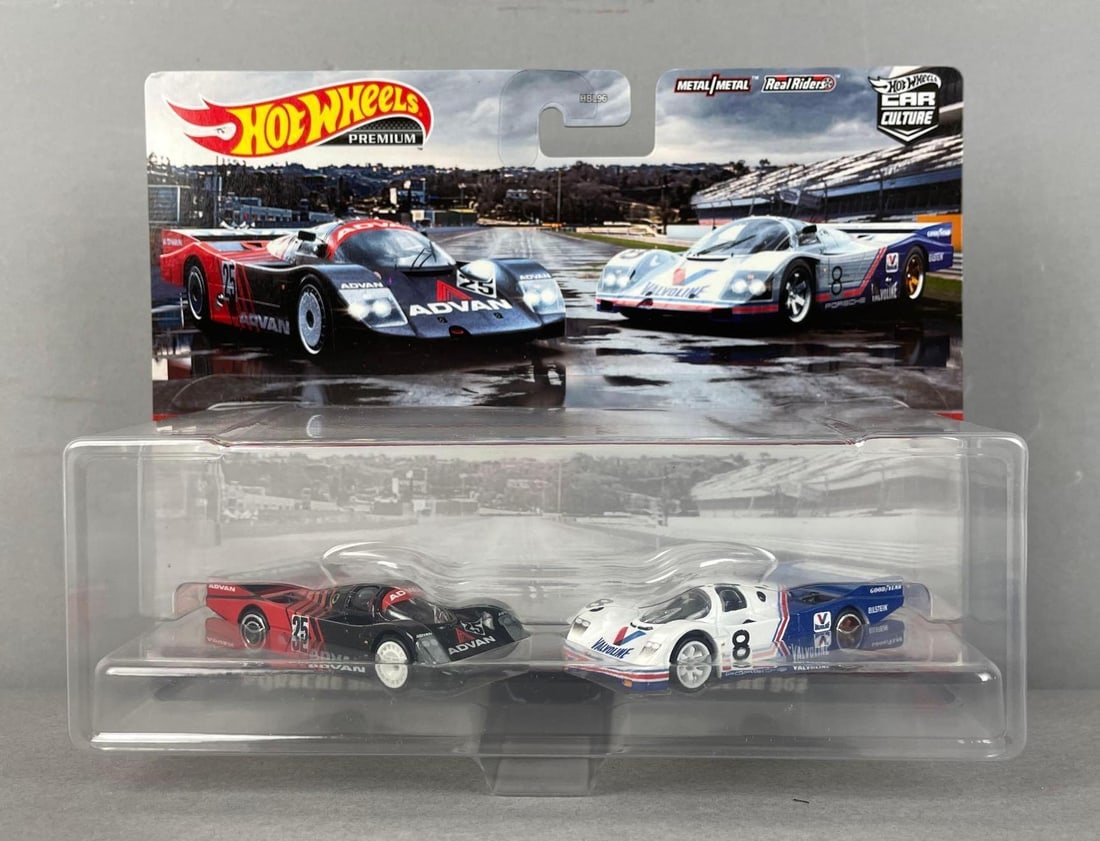 Mattel Hot Wheels Premium Porsche 962 Die-Cast Racing Set: 1/64 scale, original packaging