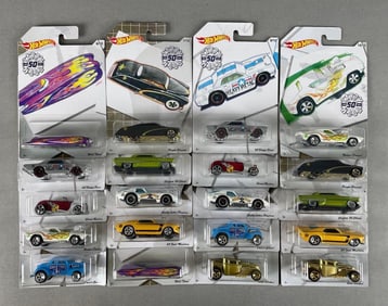 Group of Mattel Hot Wheels Larry Wood 50 Year Die-Cast Cars
