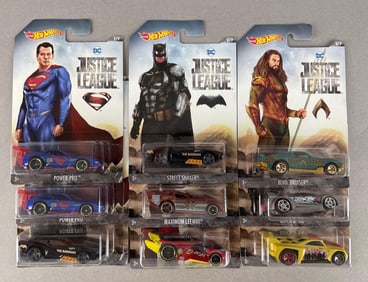 Set of Mattel Hot Wheels DC Justice League Die-Cast Cars