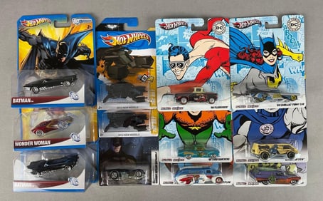 Group of Mattel Hot Wheels DC Comics Die-Cast Vehicles