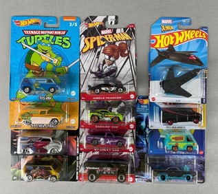 Group of Mattel Hot Wheels Pop Culture Die-Cast Cars