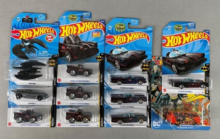 Group of Mattel Hot Wheels Batman Die-Cast Vehicles