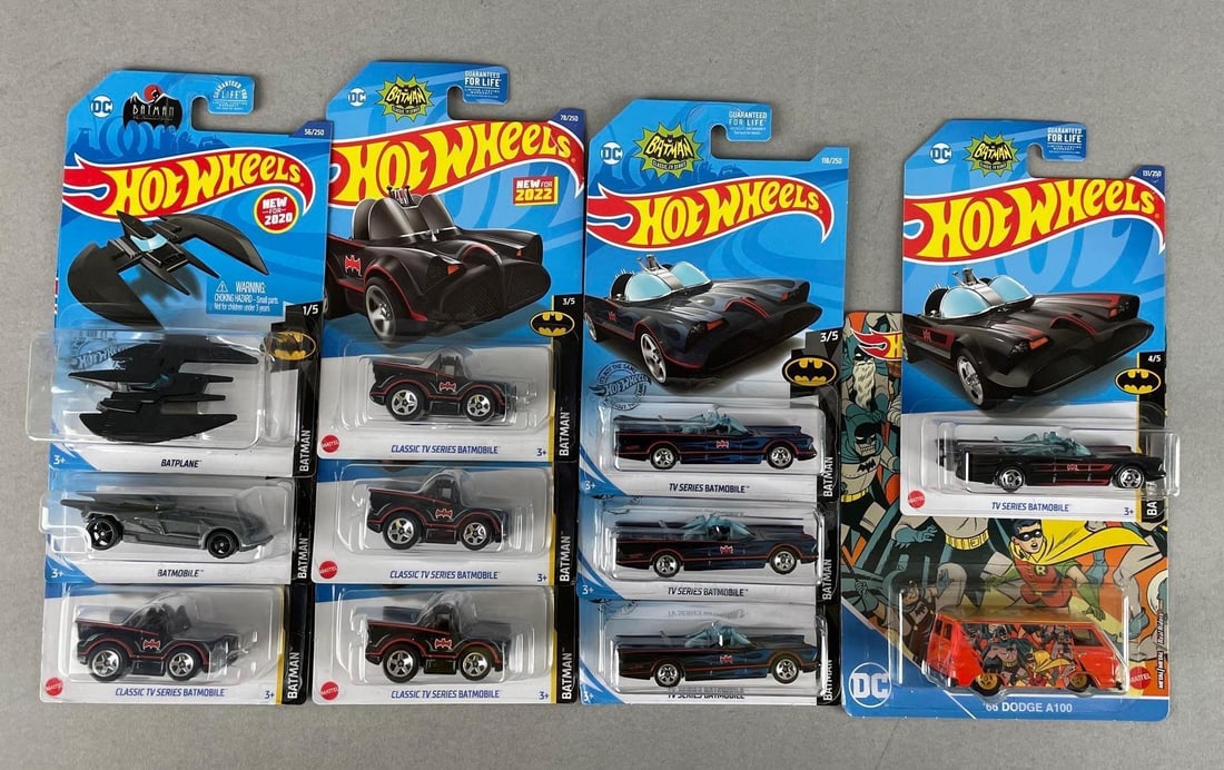 Group of Mattel Hot Wheels Batman Die-Cast Vehicles (1 of 3)