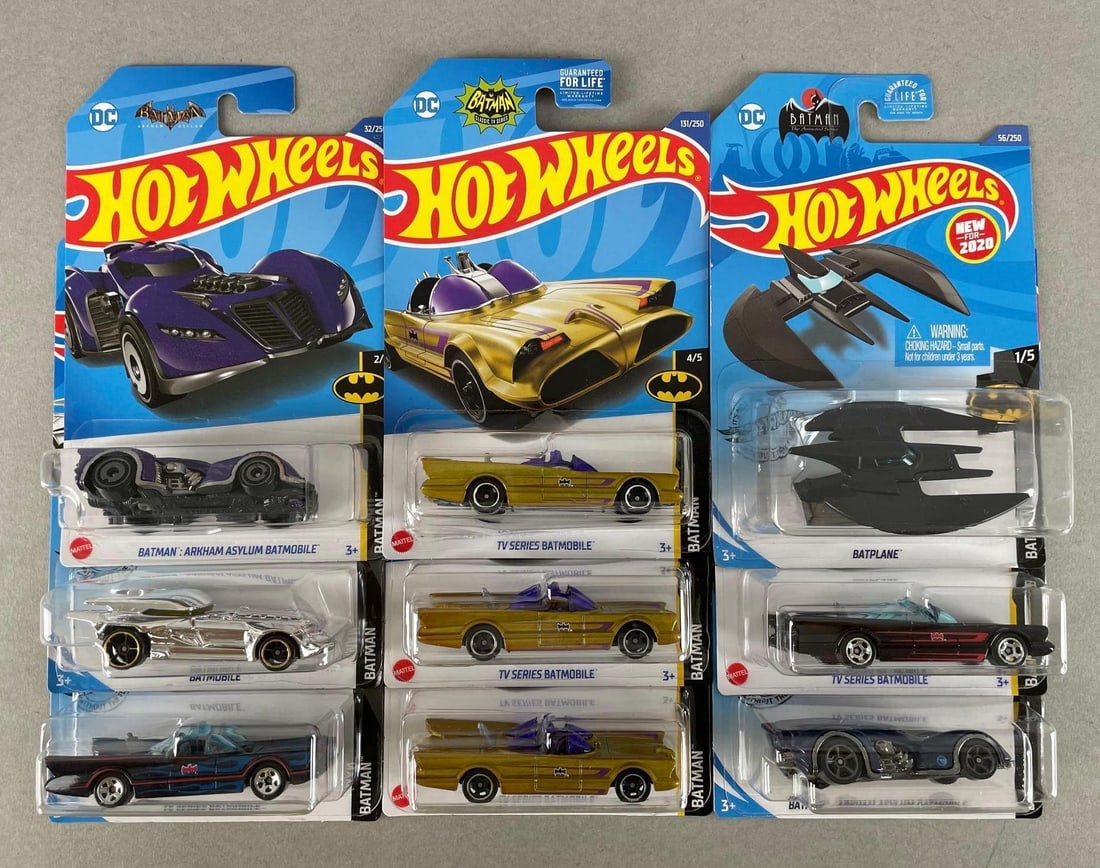 Group of Mattel Hot Wheels Batman Die-Cast Vehicles (1 of 2)