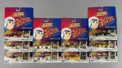 Group of Johnny Lightning Speed Racer 2000 Die-Cast Vehicles