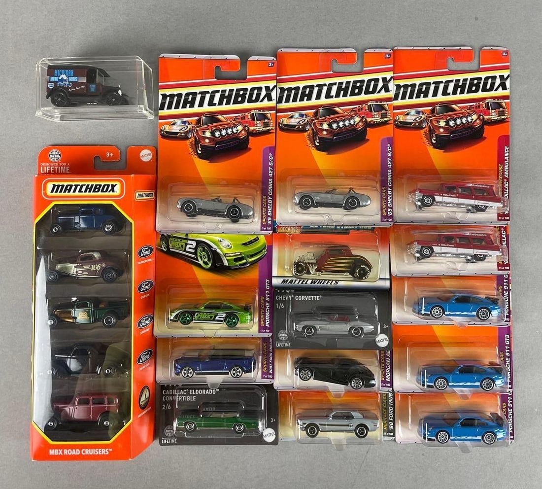 Group of Matchbox Die-Cast Vehicles: Includes MBX road cruisers pack