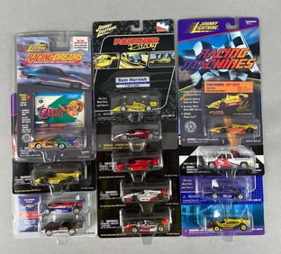 Group of Johnny Lightning Racing Die-Cast Vehicles