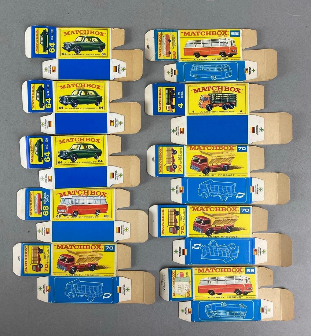 Group of 10 Matchbox Type E Boxes: Includes Grit Spreader and more.