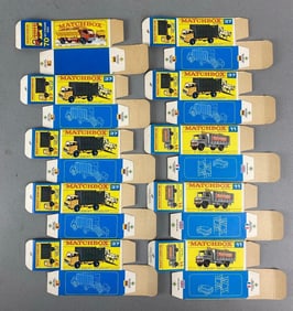 Group of 10 Matchbox Type F Boxes