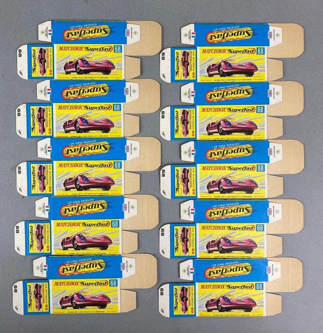 Group of 10 Matchbox Superfast Type G Boxes: All 10 are Porsche 910