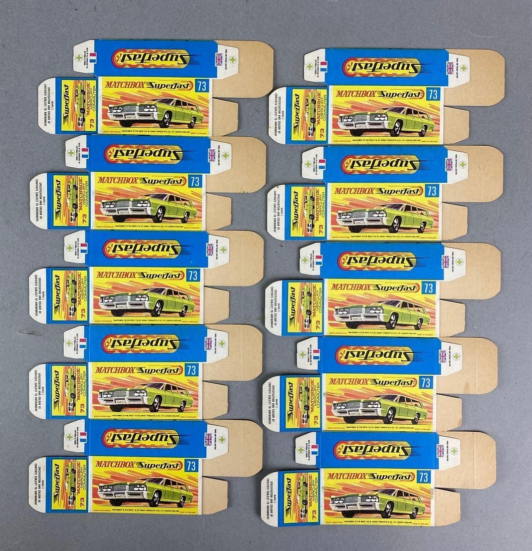 Group of 10 Matchbox Superfast Type G Boxes: All ten are Mercury Commuter.