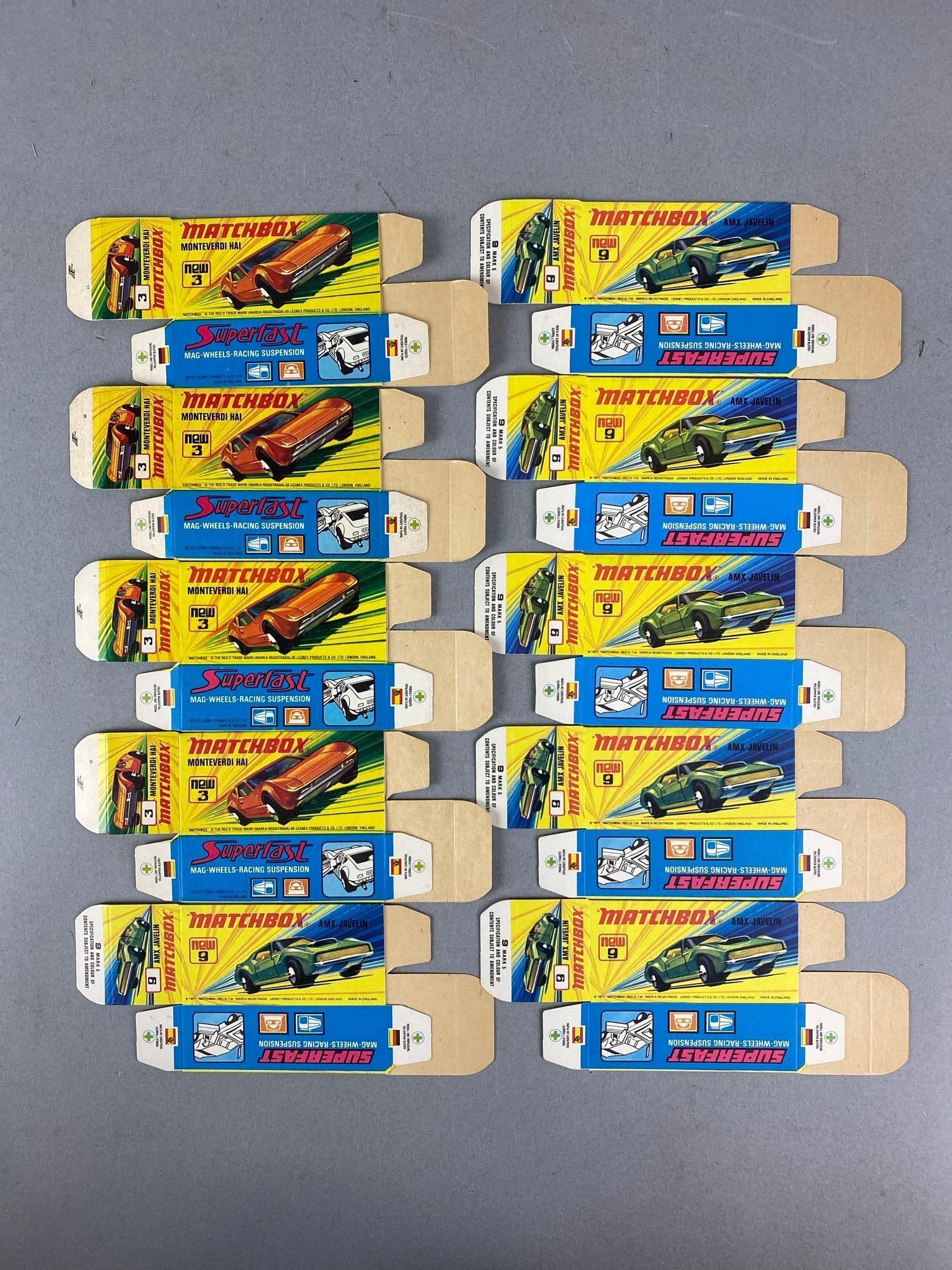 Group of 10 Matchbox Superfast Type H Boxes: Includes AmX Javelin and more