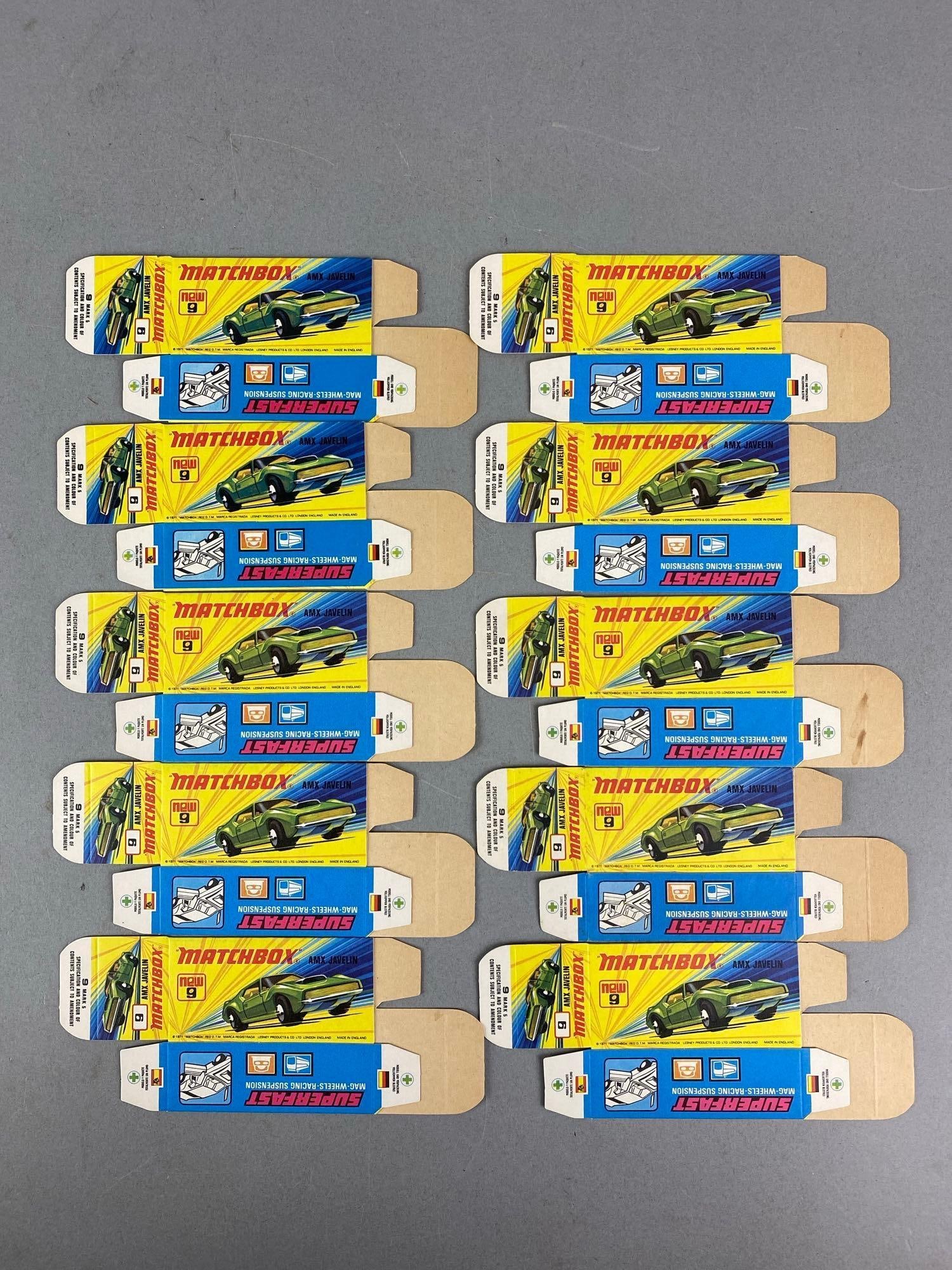 Group of 10 Matchbox Superfast Type H Boxes: All 10 are AMX Javelin.