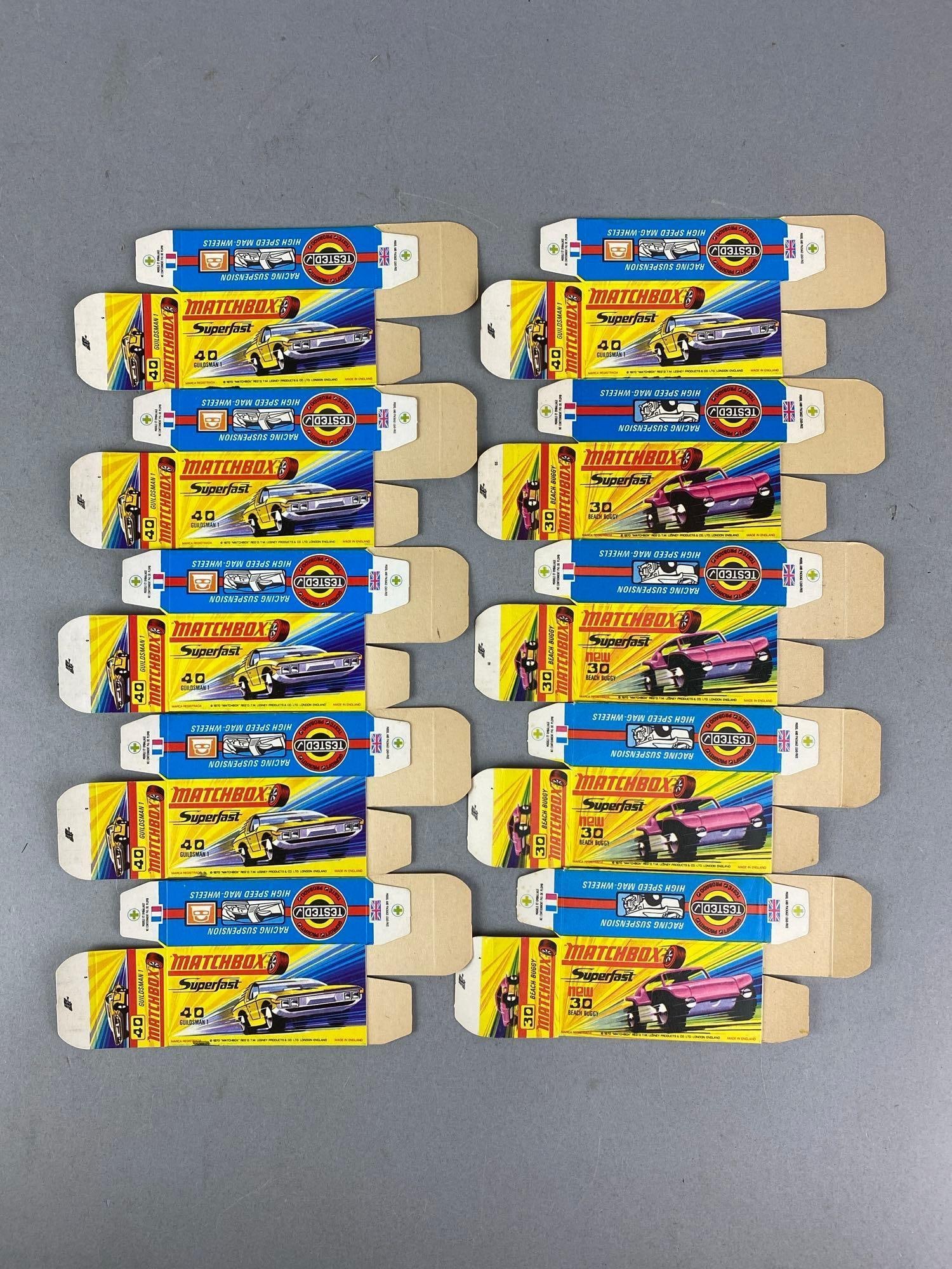 Group of 10 Matchbox Superfast Type H Boxes: Includes Guildsman 1 and more.