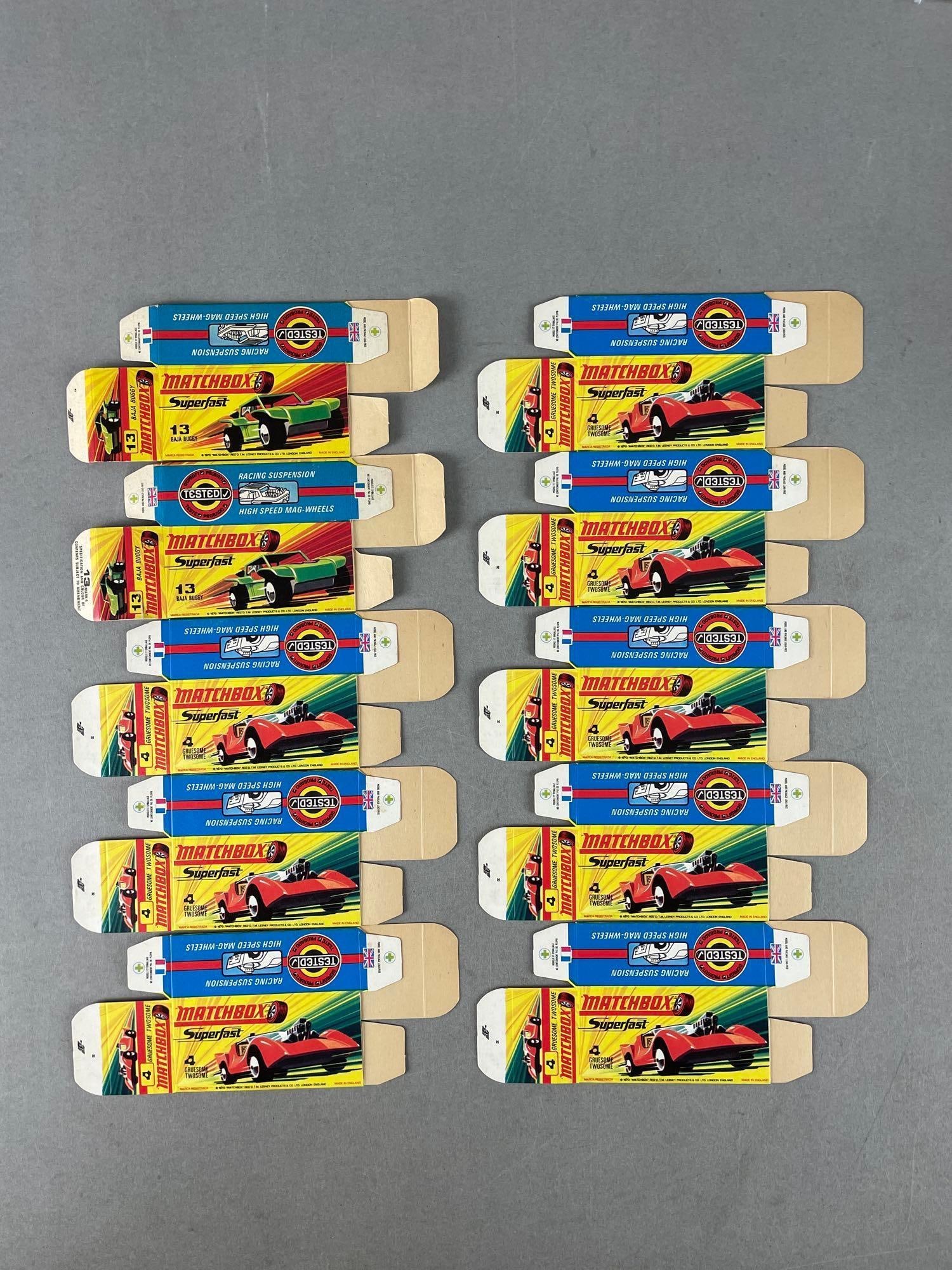 Group of 10 Matchbox Type H Boxes: Gruesome twosome and Baja buggy