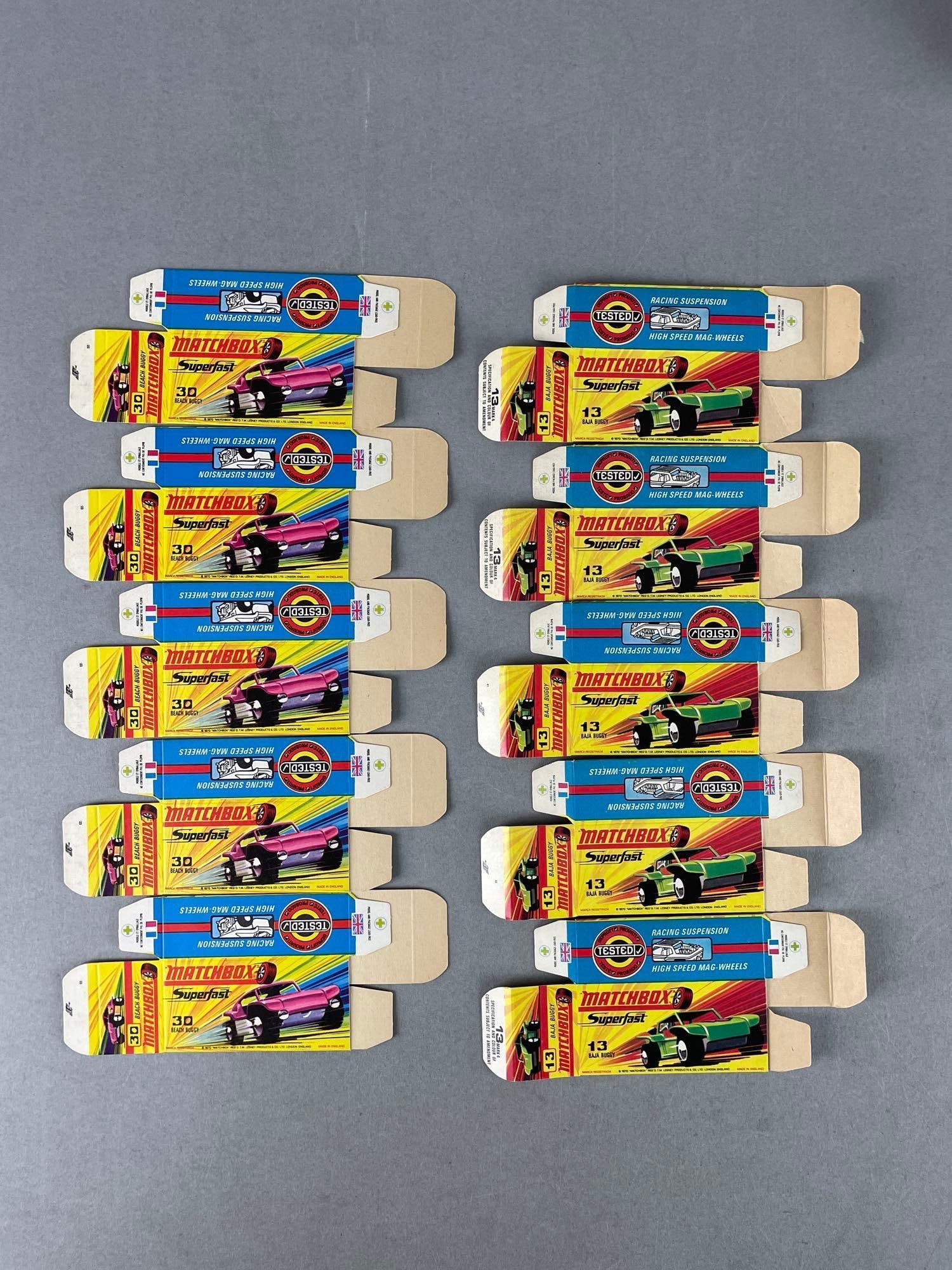 Group of 10 Matchbox Type H Boxes: Beach and Baja buggy