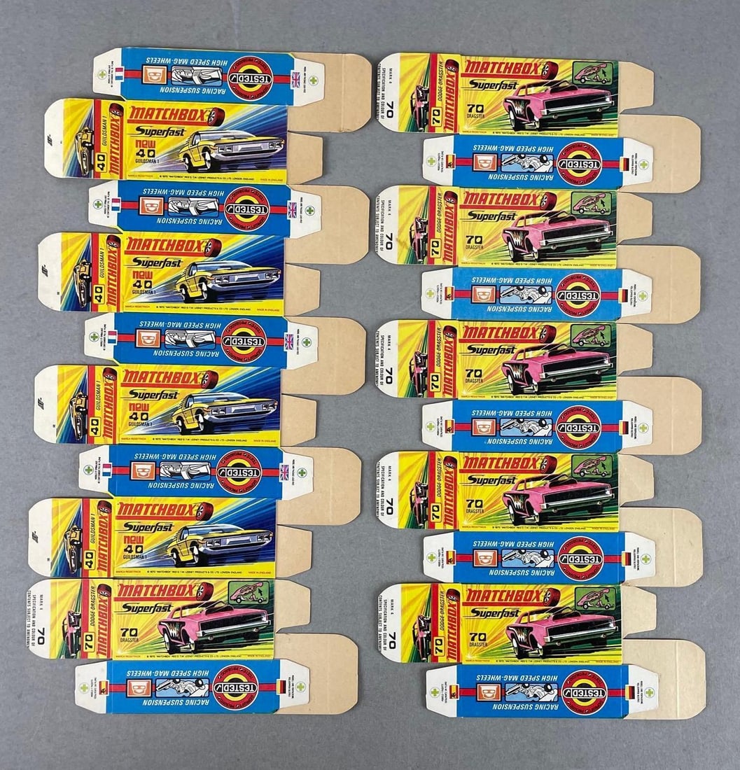 Group of 10 Matchbox Type H Boxes: Includes dragster